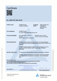 Zertifikat TÜV COMBIVIS studio