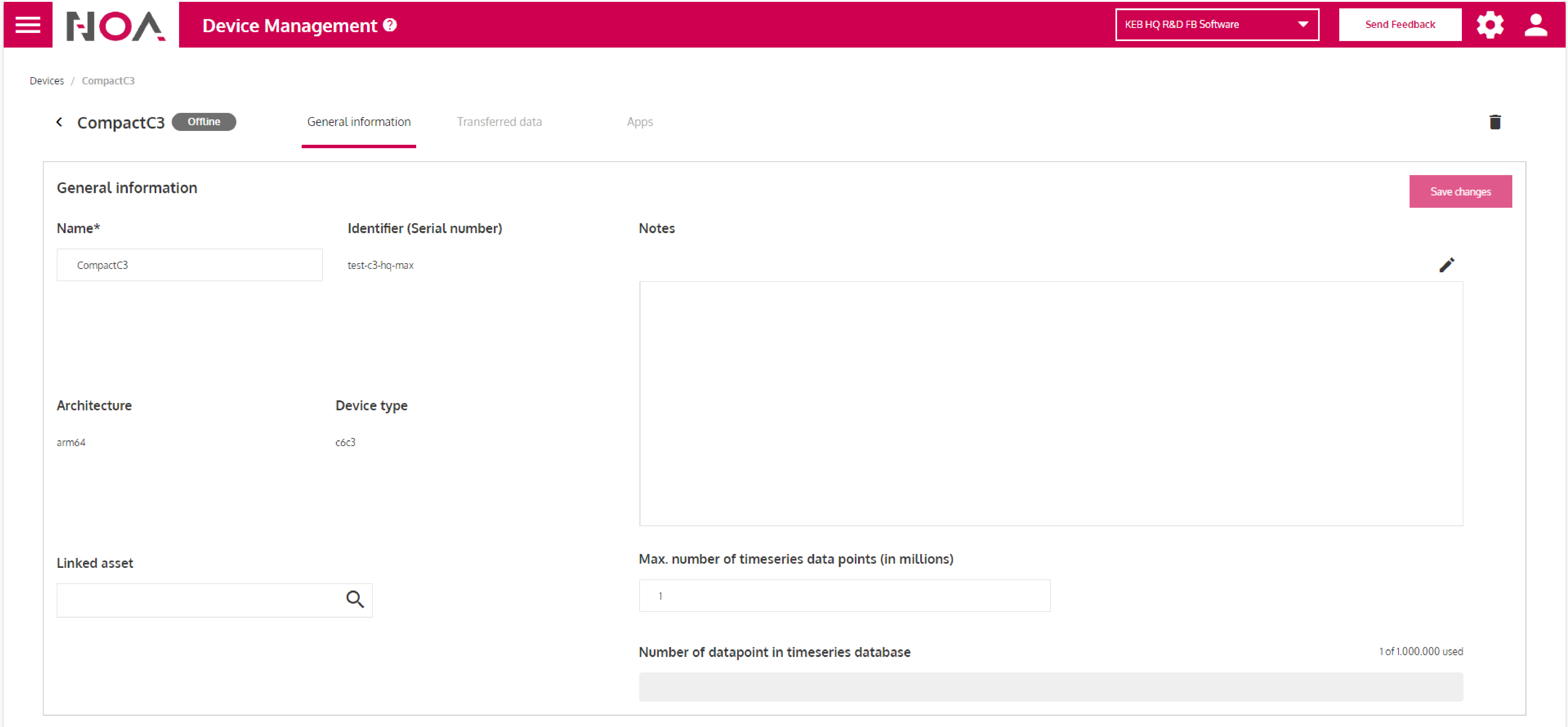 Generelle Informationen zum Gerät editieren
