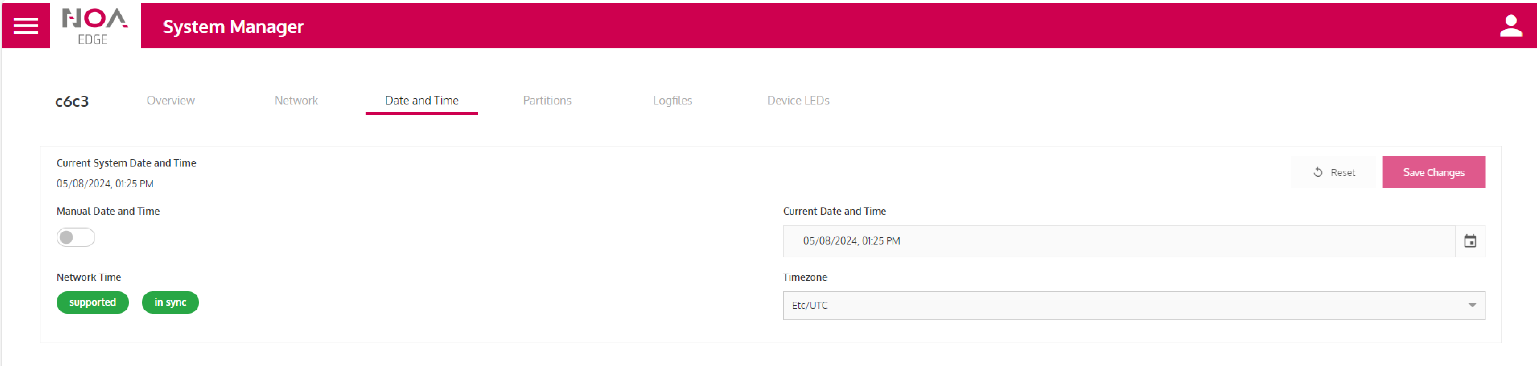 System Manger Datum und Uhrzeit