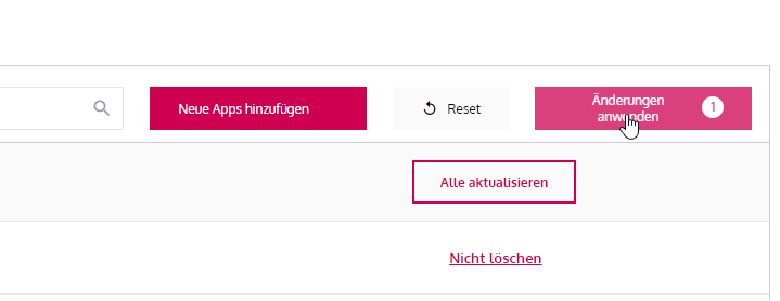 Löschen von Apps ausführen
