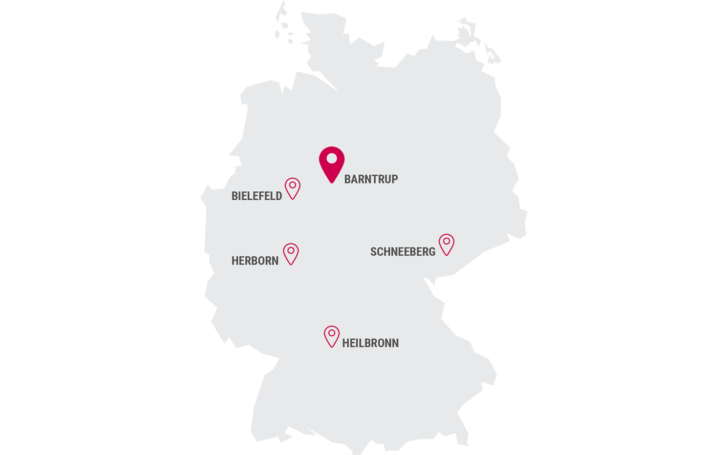 Map of Germany with KEB locations