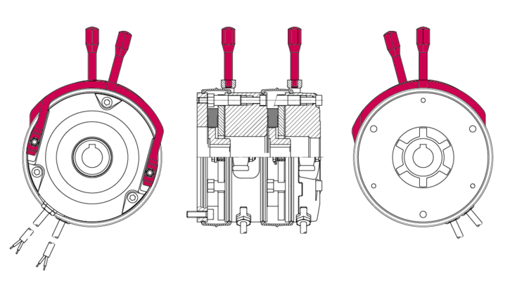 Handlüftung an der Doppelbremse COMBISTOP 38D