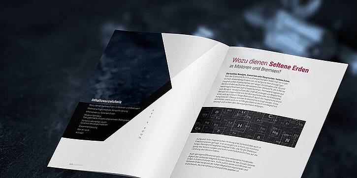 Vorschau des Whitepapers zu Seltenen Erden Alternativen von KEB Automation. Hintergrund ist schwarz.