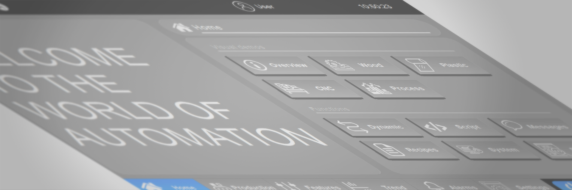 Screenshot of the visualisation platform COMBIVIS studio HMI 