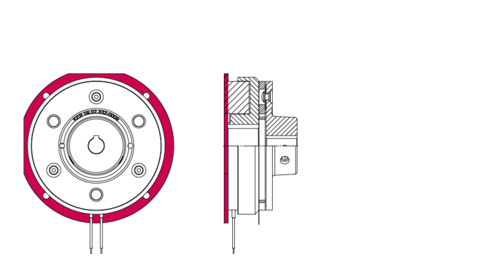 Adapted flange of electromagnetic clutch COMBINORM C