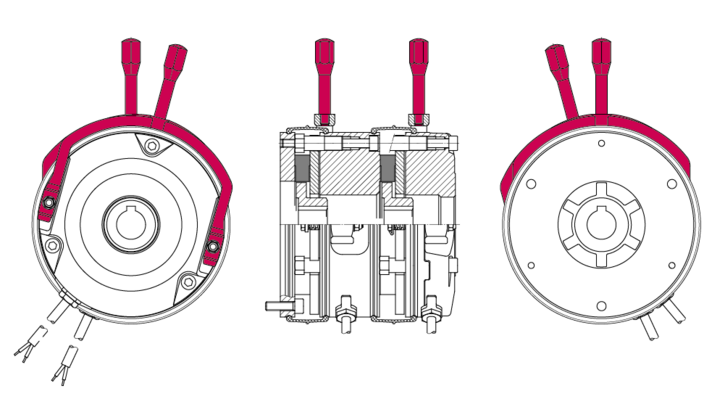 Hand release of double brake COMBISTOP 38D