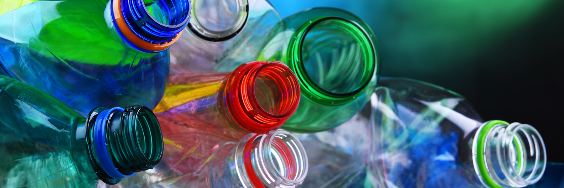 Colourful plastic bottles