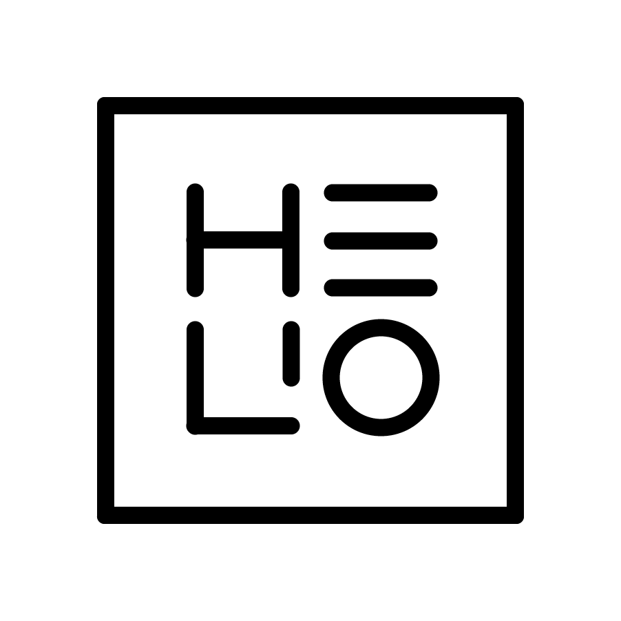 Logo of the HMI Tool HELIO, black on white background