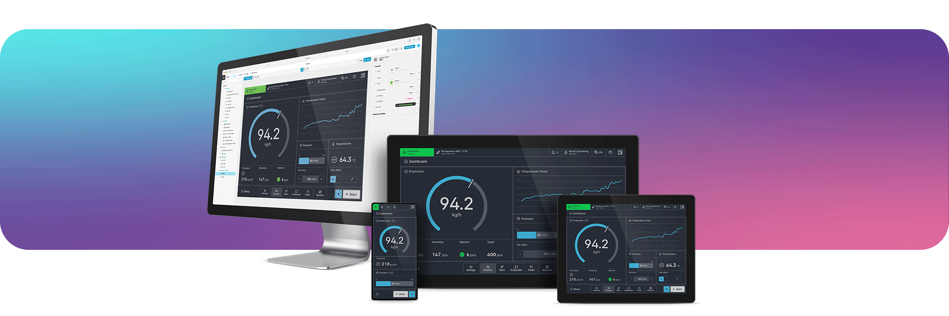 Illustration des von KEB Automation mitentwickelten HMI namens HELIO HMI