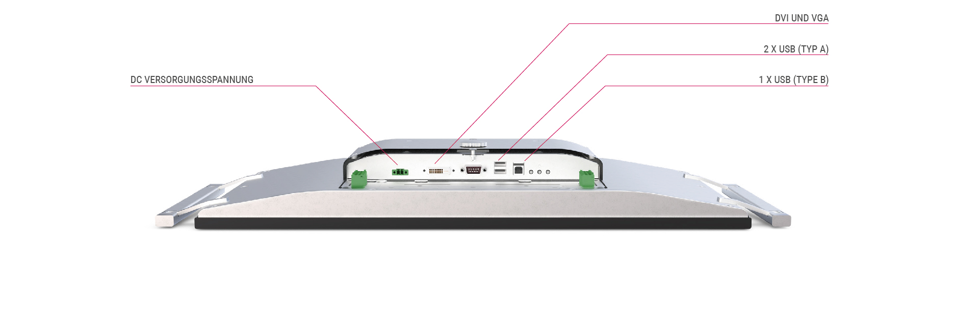 Rückansicht des C6 Arm-Mounting-Monitors mit Digital Visual Interface