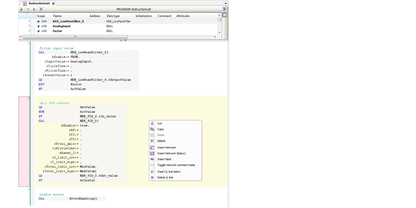 Anweisungsliste (AWL) aus COMBIVIS studio 6