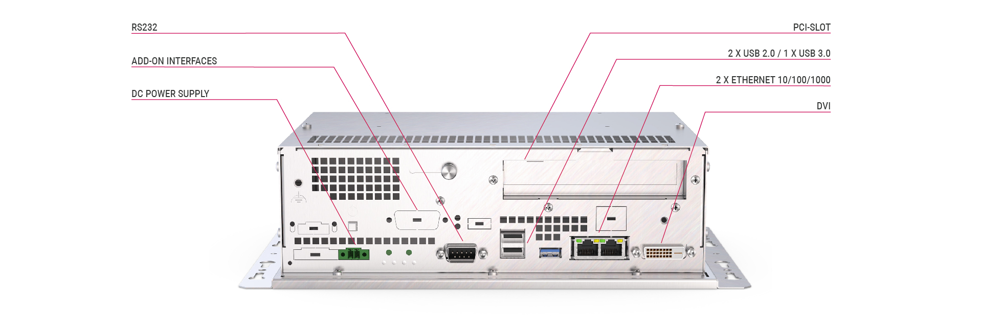 Rear view of the C6 E22 box in size 1 with product features 