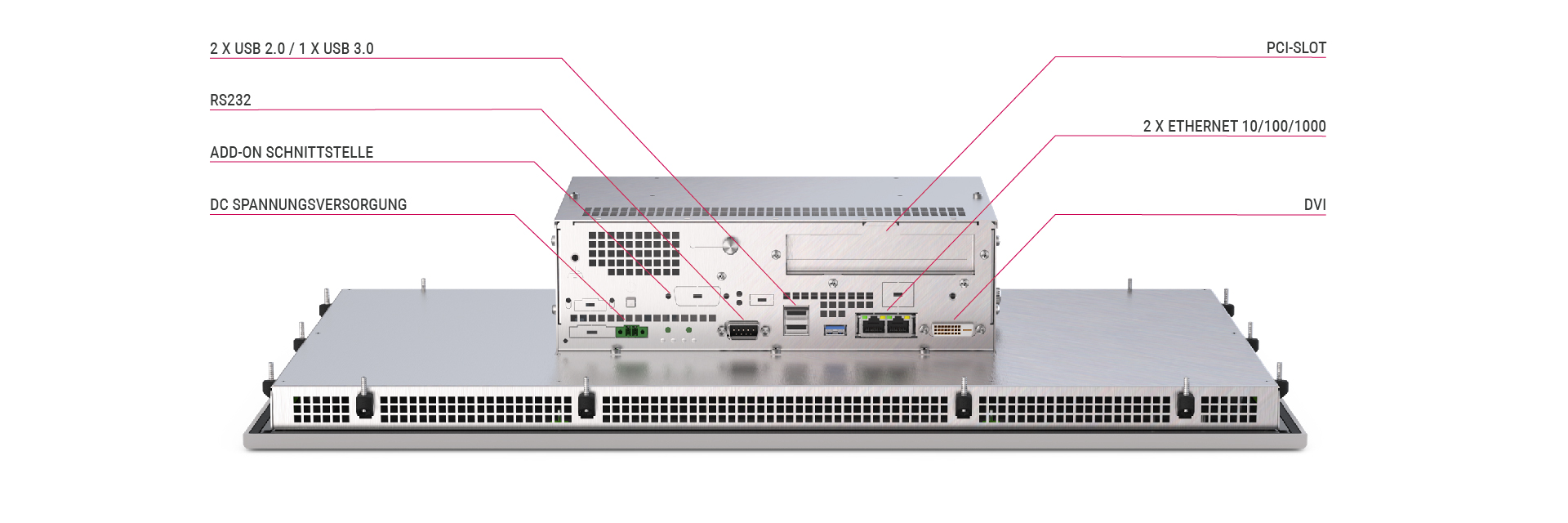 Rückansicht des C6 E22 Panels in der Größe 1 mit Produktfeatures