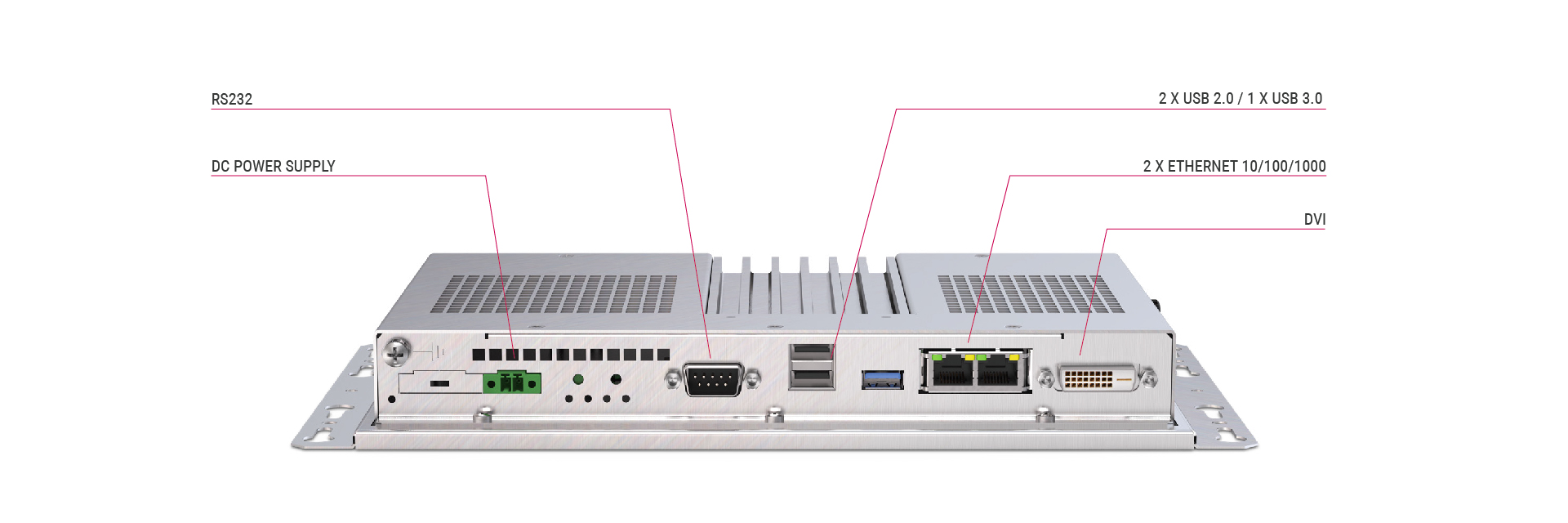 Rear view of the C6 E22 Box as Slim Line with product features 