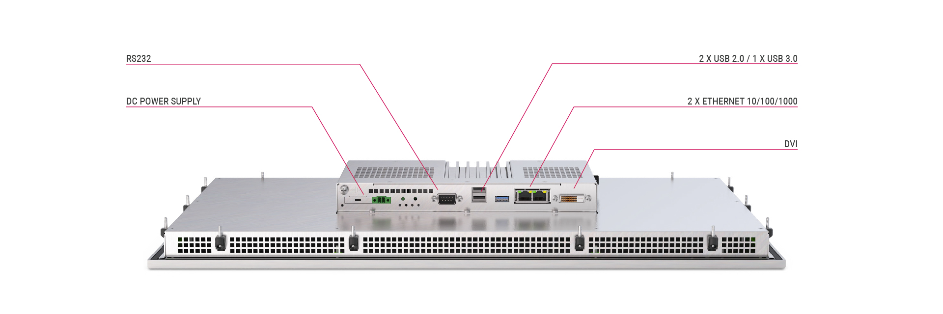 Rear view of the C6 E22 panel as Slim Line with product features 