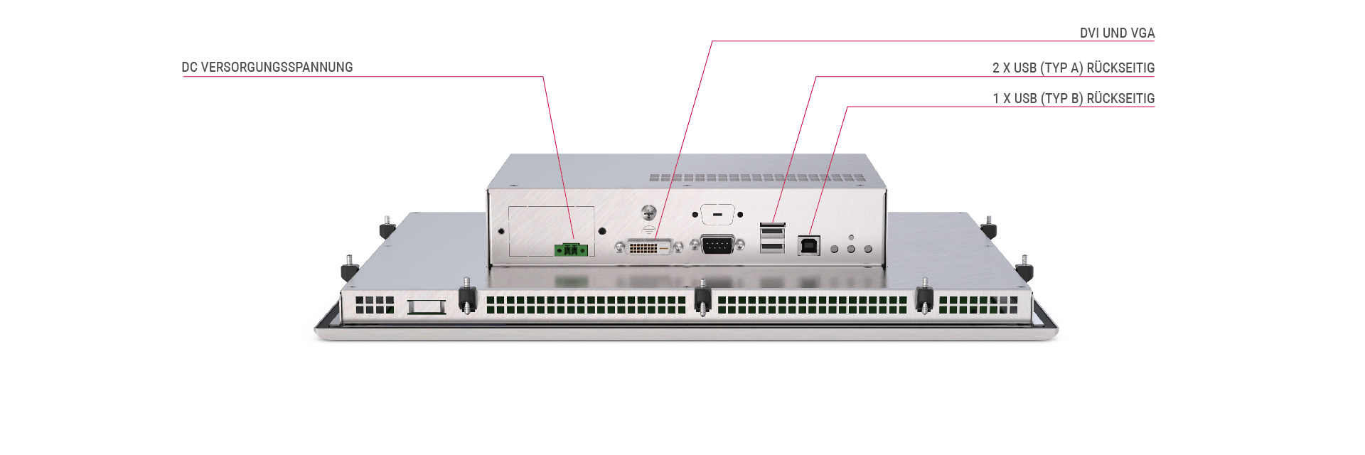 Rückansicht des C6 Monitors mit Digital Visual Interface