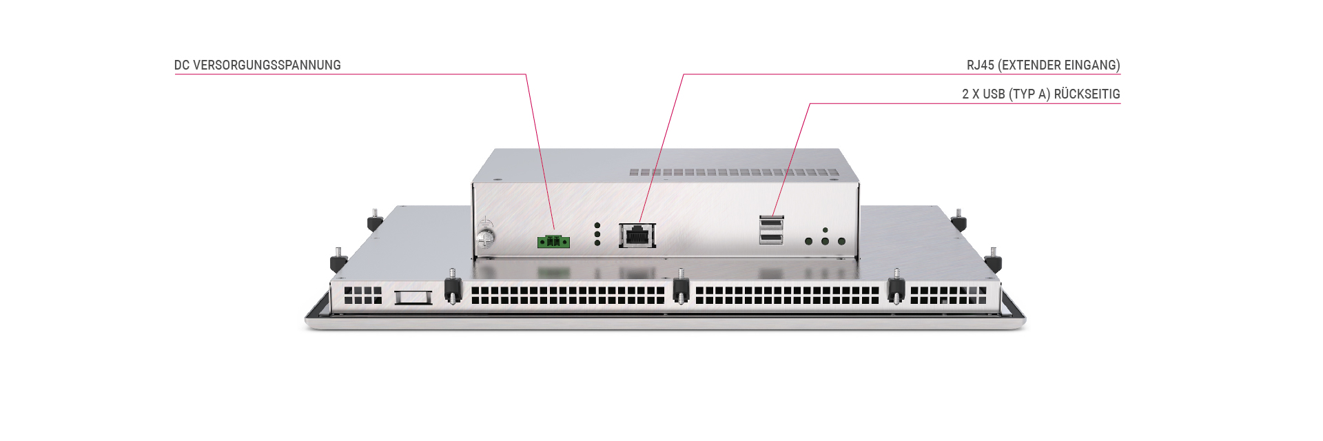 Rückansicht des C6 Monitors mit Remote Visual Link