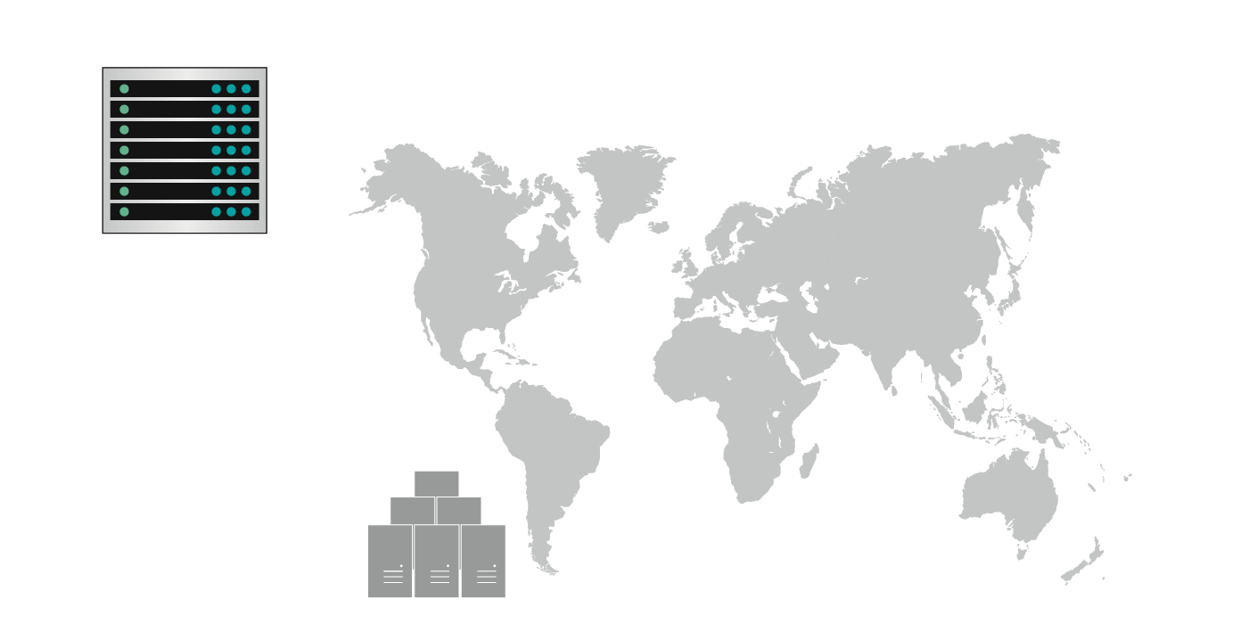 Grafik Weltkarte und Server